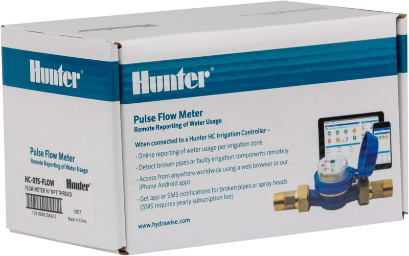 Hunter Industries HC100FLOW Hydrawise 1" HC Flow Meter Irrigation Sensor, Blue
