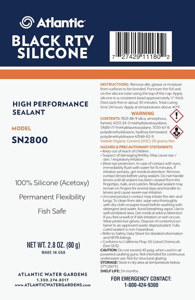 Atlantic SN2800 Black Silicone Pond Sealer, 2.8-Ounce